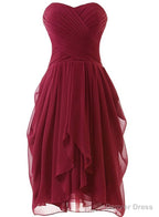Lovely Wine Red Sweetheart Short Bridesmaid Dress, Dark Red Prom Dresses