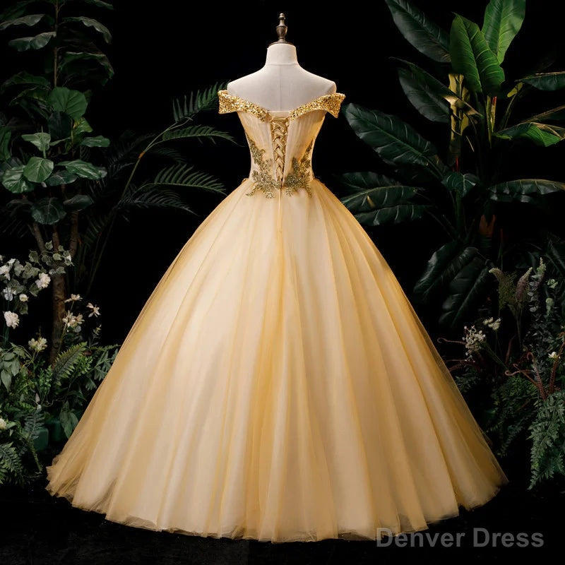 Lovey Champagne Beaded Ball Gowns Sweet 16 Dress Long Prom Dress shops