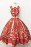 Luxious Square Knee Length A Line Homecoming Dresses With Red Lace