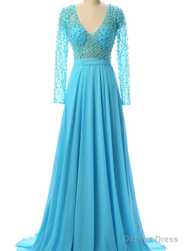 Luxurious Beaded V Neck Prom Dress Formal Women Dress