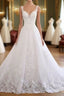 Luxurious Lace Beaded Wedding Dress New Arrival V Neck Straps Long Ball Gowns Wedding Prom Bridal Dresses