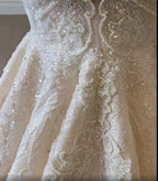 Luxurious Lace Beaded Wedding Dresses One Shoulder Mermaid Bridal Gown Crystal Beads Sequin Sweep Train