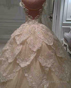 Luxurious Off the Shoulder Beading Wedding Dresses Crystal Tiered Chapel Train Bridal Gown