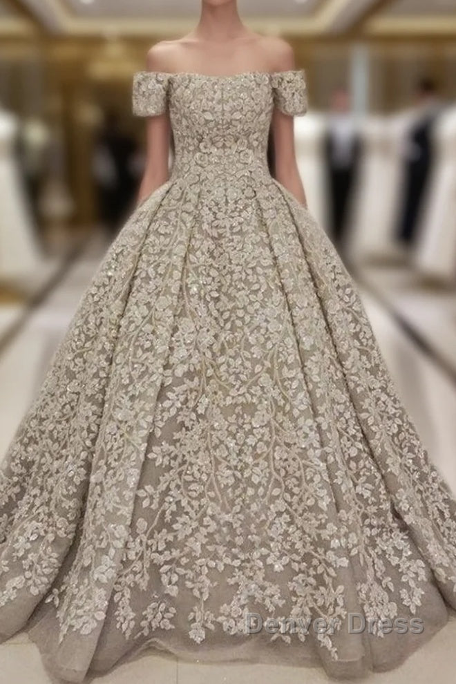 Luxurious Off the shoulder Lace appliques Appliques Wedding Dresses Main image