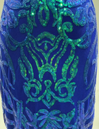 Luxurious Royal Blue Mermaid V-Neck Sequined Long Prom Dresses Evening Dresses
