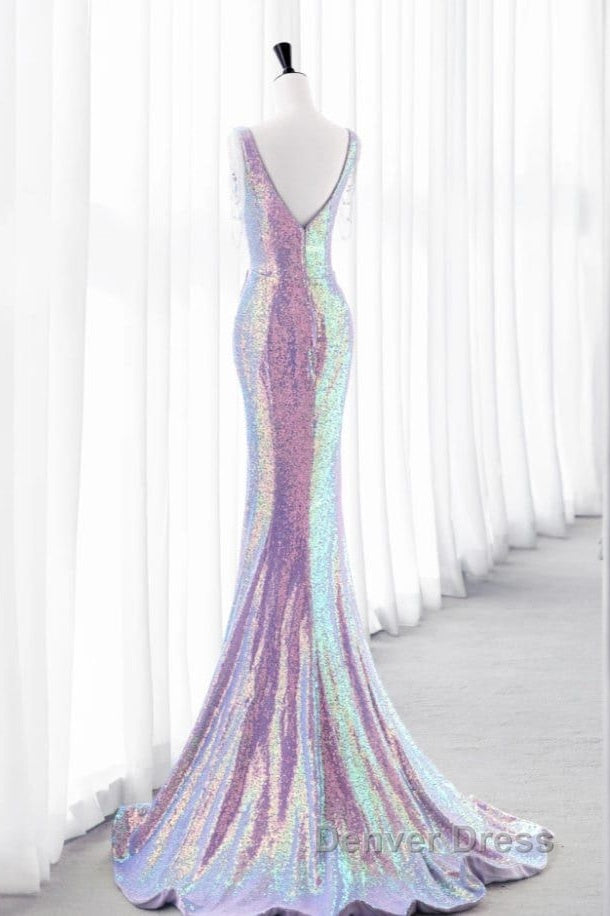Luxurious Shiny Long Sequin Prom Dresses