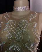 Luxurious Sleeveless Pearls Beading Long Mermaid Prom Dresses