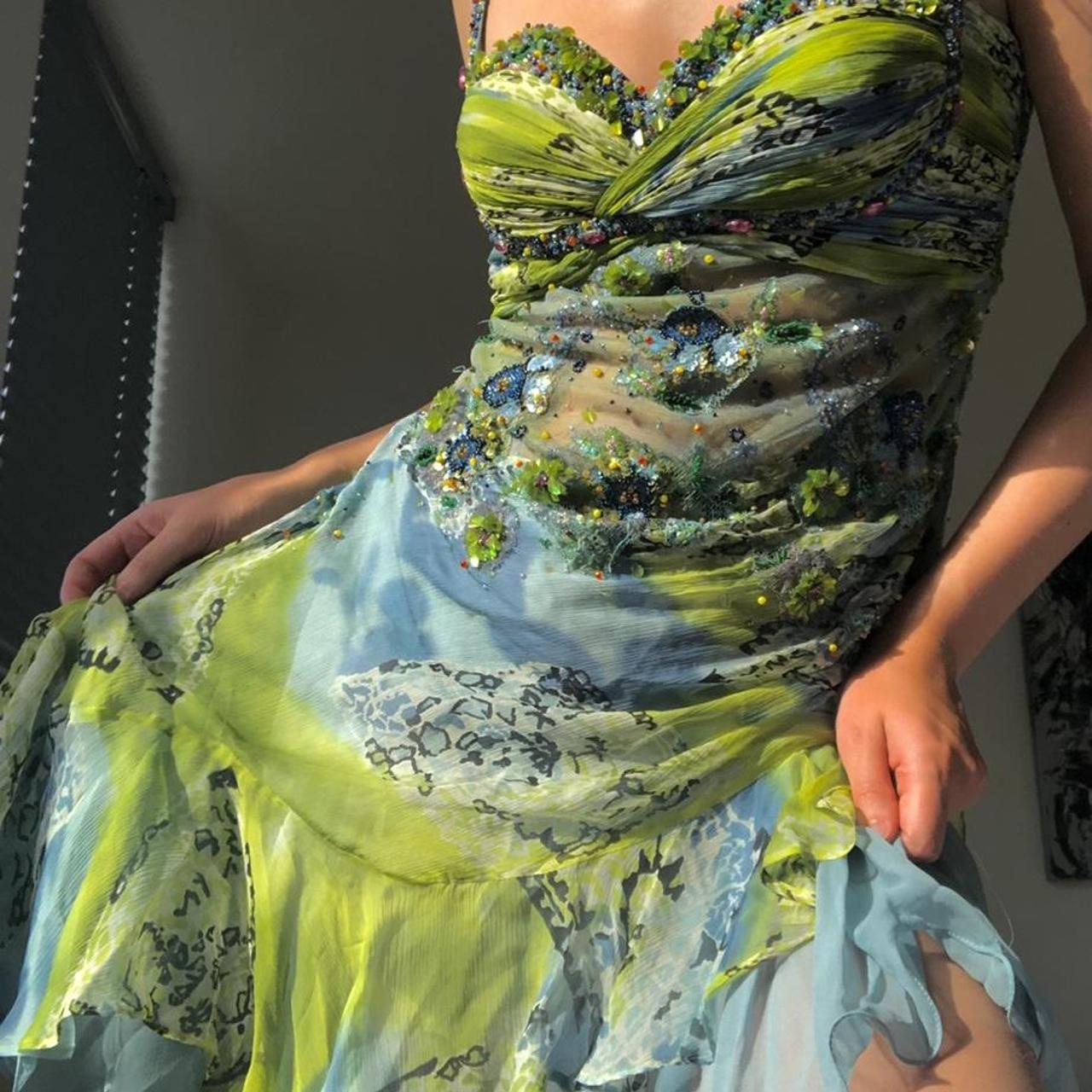 Luxurious Spaghetti Straps Beaded Sequin Ruffles Chiffon Prom Dresses Outfits Secondary image
