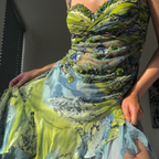 Luxurious Spaghetti Straps Beaded Sequin Ruffles Chiffon Prom Dresses Outfits