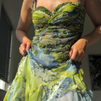 Luxurious Spaghetti Straps Beaded Sequin Ruffles Chiffon Prom Dresses Outfits