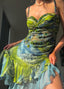Luxurious Spaghetti Straps Beaded Sequin Ruffles Chiffon Prom Dresses Outfits