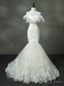 Luxurious Strapless Wedding Dresses Mermaid Real Photo Tulle With Ruffles