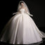 Luxury Ball Gown Strapless Sleeveless Satin White Wedding Dresses Brides Dress