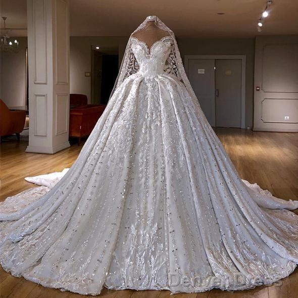 Luxury Beaded A-Line Wedding Dress Sweetheart Lace Appliques Wedding Gowns Custom Make Handmade Bridal Dress Prom Dress Main image
