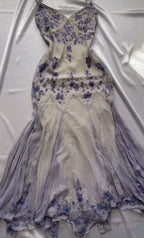 Luxury Beaded Spaghetti Straps Long Prom Dress