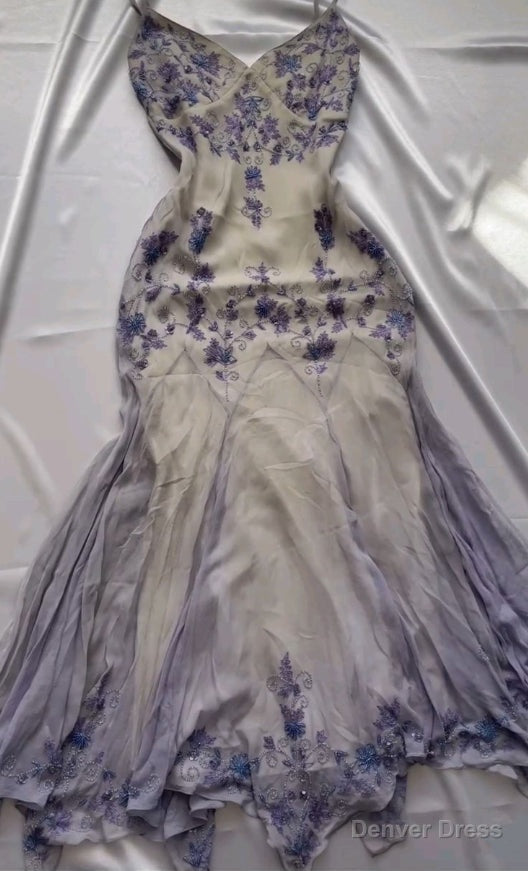 Luxury Beaded Spaghetti Straps Long Prom Dress