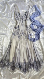 Luxury Chiffon Beaded Spaghetti Straps Long Prom Dress Mermaid Prom Dresses
