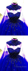 Luxury Lace Beaded Sweetheart Ball Gown Wedding Dress With Cape Prom Dress