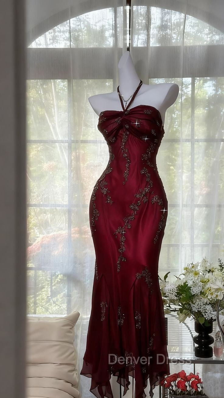 Luxury Purple Mermaid Bead Embroidered Chiffon Long Prom Dress