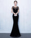 Mermaid Round Neck Velvet Long Prom Dress