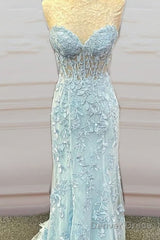 Mermaid Bay Blue Lace Corset Dress