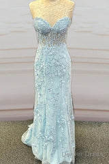Mermaid Bay Blue Lace Corset Dress