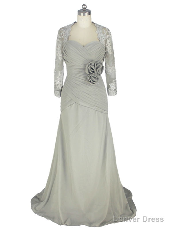 Mermaid Beaded Lace Flower Sliver Mother Of The Bride Dresses Main image