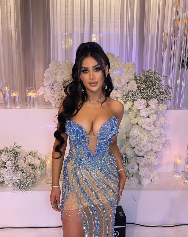 Gorgeous Beaded Slit Prom Dress