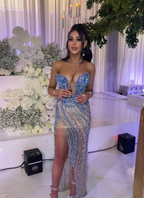 Gorgeous Beaded Slit Prom Dress