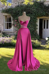 Mermaid Beaded Straps V Neck Slit Dress