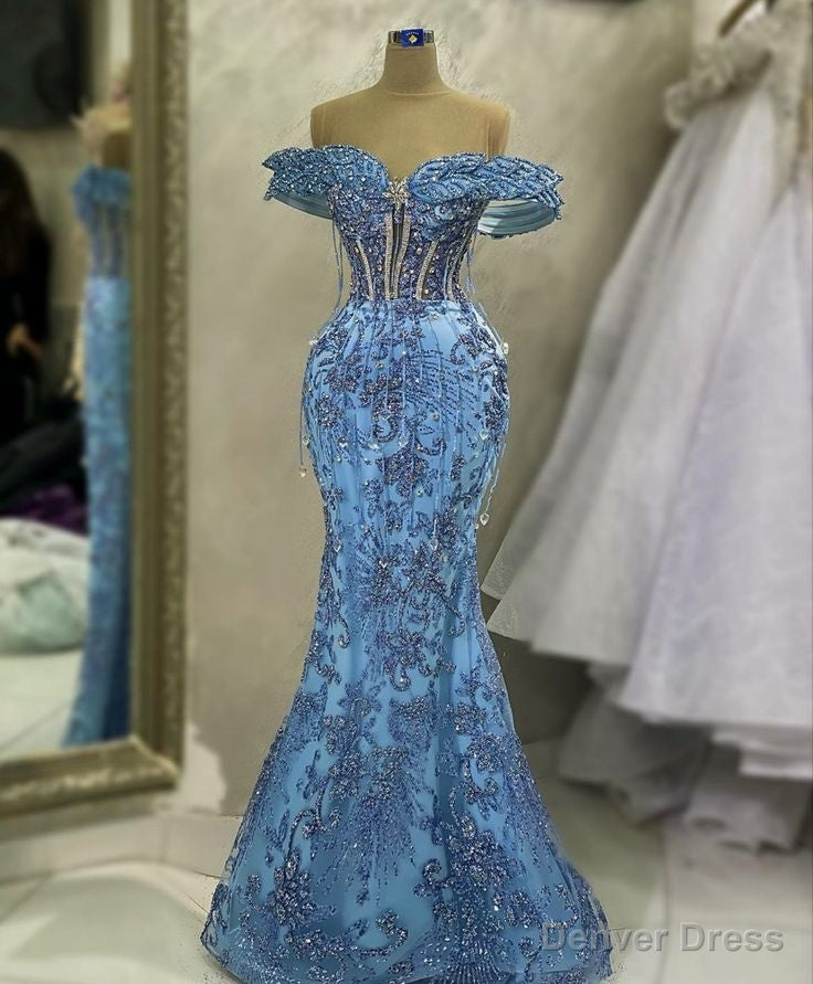 Mermaid Evening Dress Beaded Formal Prom Gown