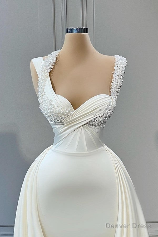 Mermaid Halter Sweetheart Beaded Floor-length Sleeveless With Side Train Prom Dress Secondary image