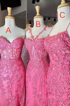 Mermaid Hot Lace Long Prom Dress, Long Hot Prom Graduation Prom Dresses
