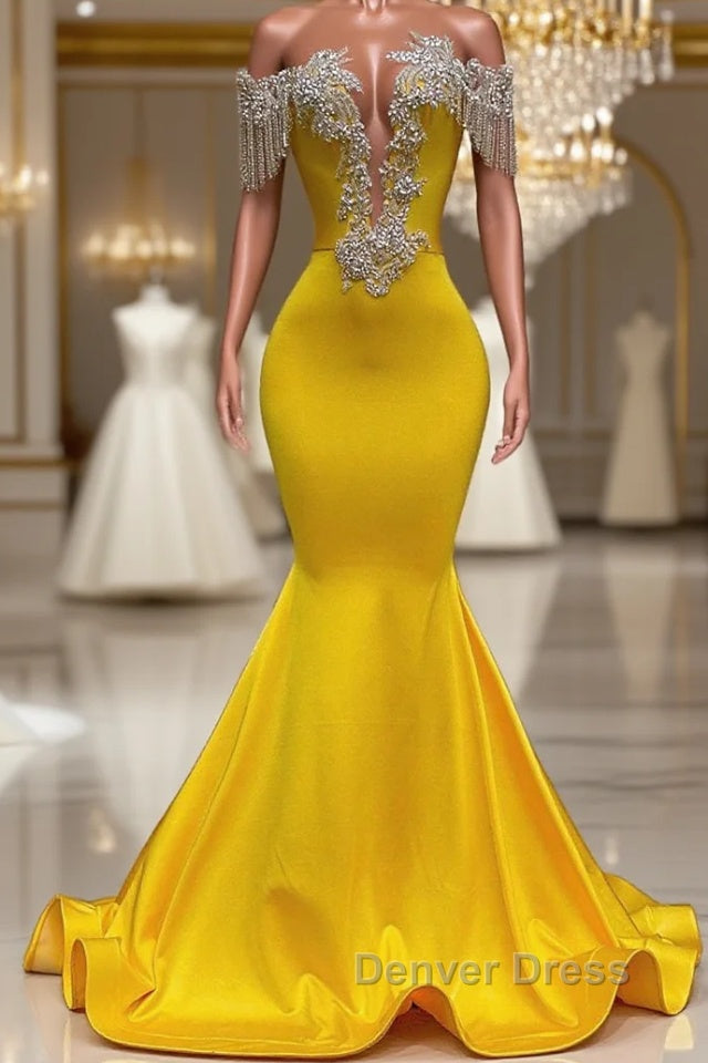 Mermaid Jewel Beading Applique Floor Length Sleeveless Open Back Prom Dresses