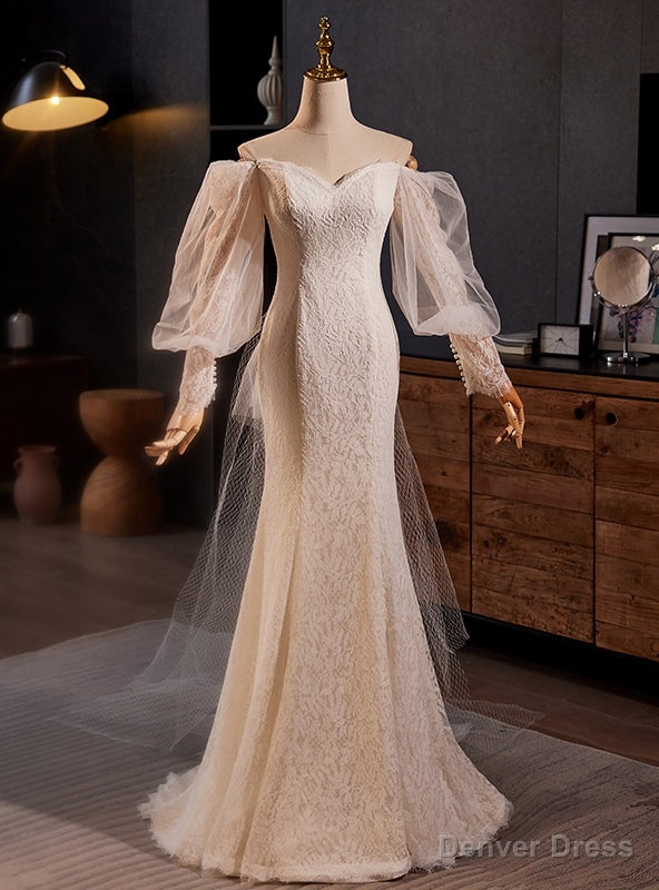 Mermaid Lace Long Sleeve Wedding Dress Main image