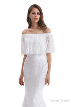 Mermaid Lace Off the Shoulder Wedding Dresses With Train