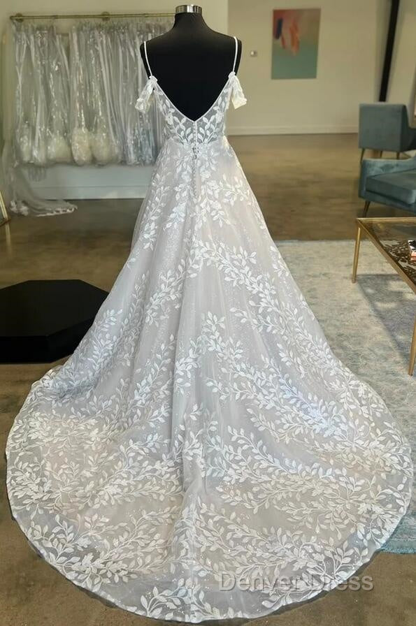 Mermaid Lace Tulle A Line Wedding Dresses With Open Back