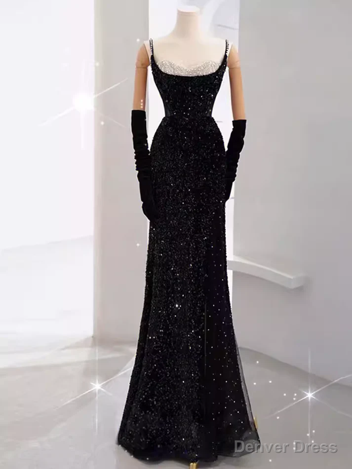 Mermaid Long Prom Dress New Arrival Sexy Black Slit Prom Dresses Secondary image