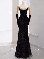 Mermaid Long Prom Dress New Arrival Sexy Black Slit Prom Dresses