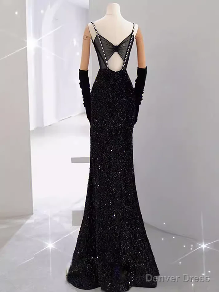 Mermaid Long Prom Dress New Arrival Sexy Black Slit Prom Dresses