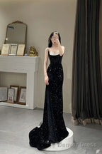 Mermaid Long Prom Dress New Sequin Black Slit Evening Dress