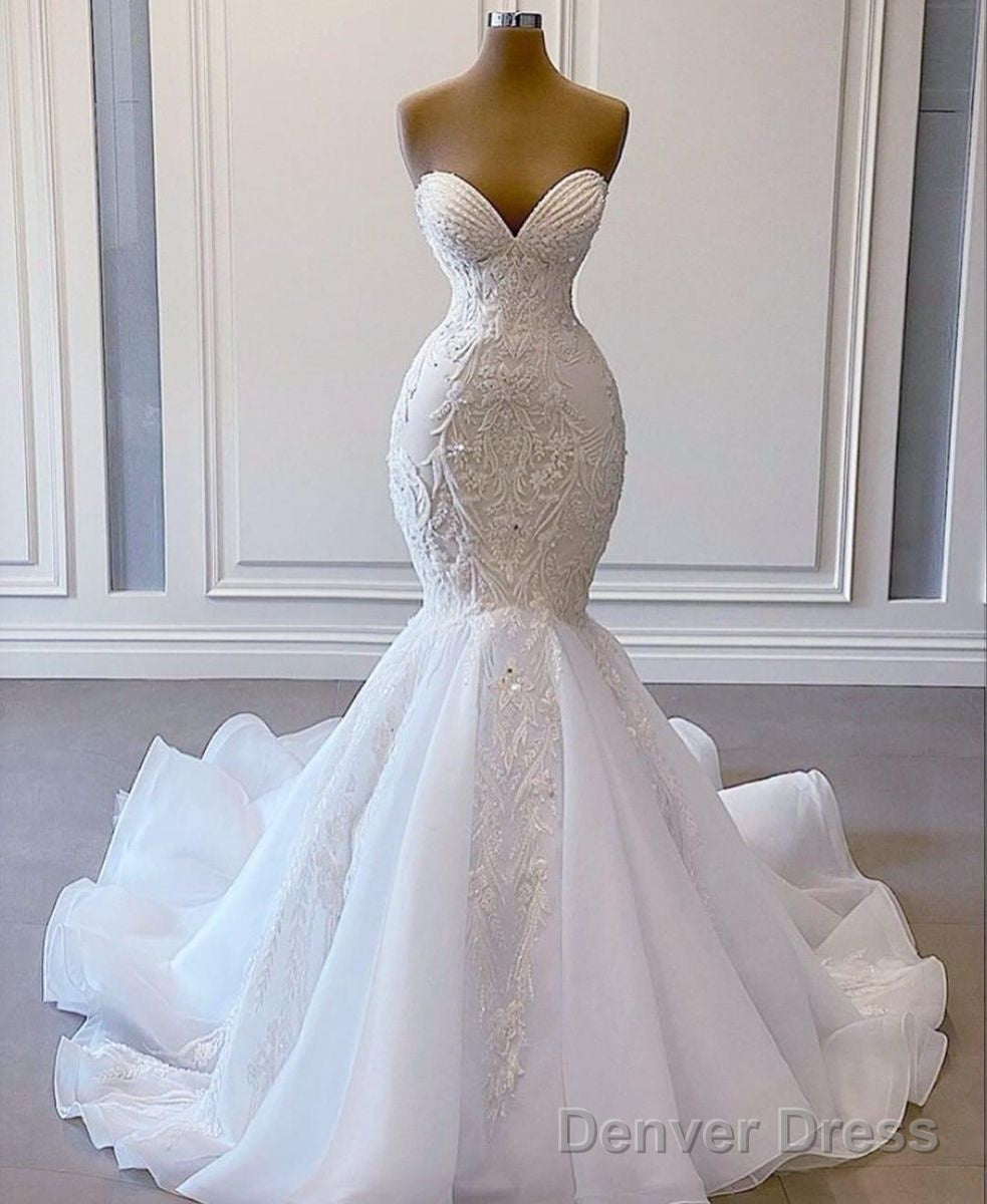 Mermaid Long Prom Dress With Lace Wedding Dresses