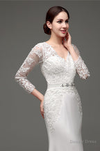 Mermaid Long Sleeves Long Wedding Dresses