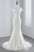 Mermaid Off-The-Shoulder Bride Gown Long Wedding Gown With Lace