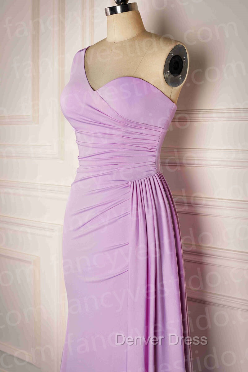 Mermaid One Shoulder Long Bridesmaid Dresses Secondary image