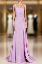 Mermaid One Shoulder Long Bridesmaid Dresses