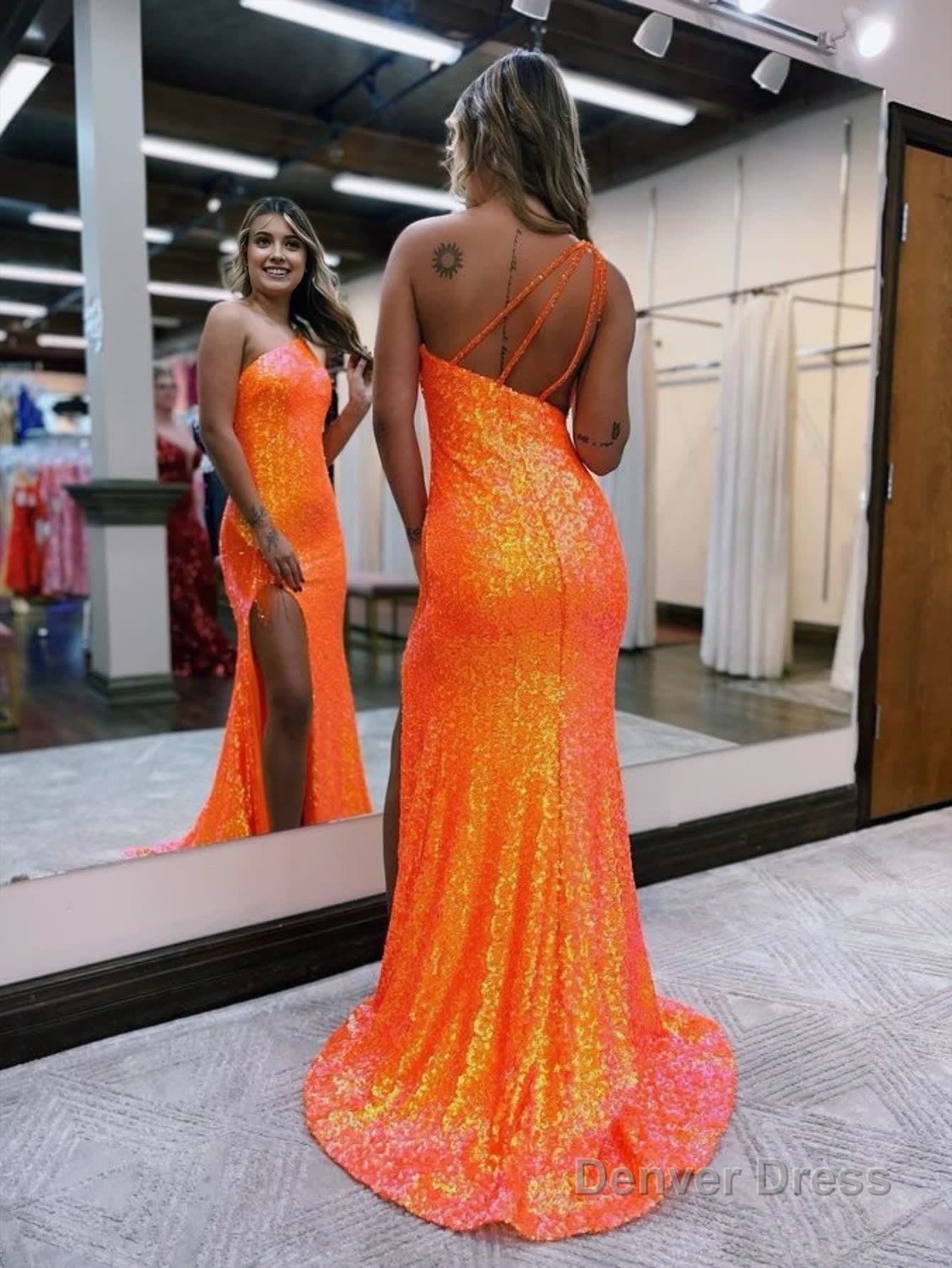 Mermaid One-Shoulder Sequins Prom Dress With Tassels Secondary image