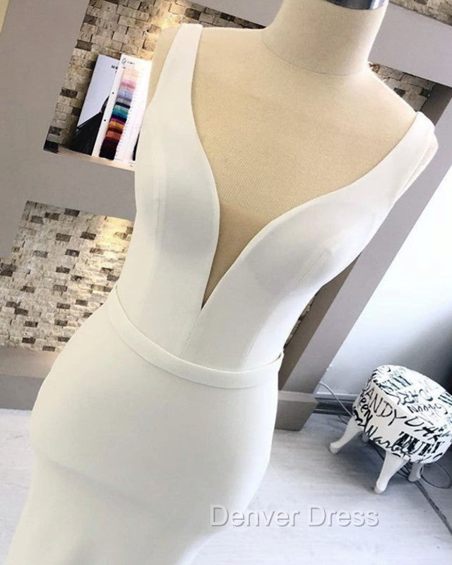 Mermaid Plunging Satin Wedding Dresses Secondary image