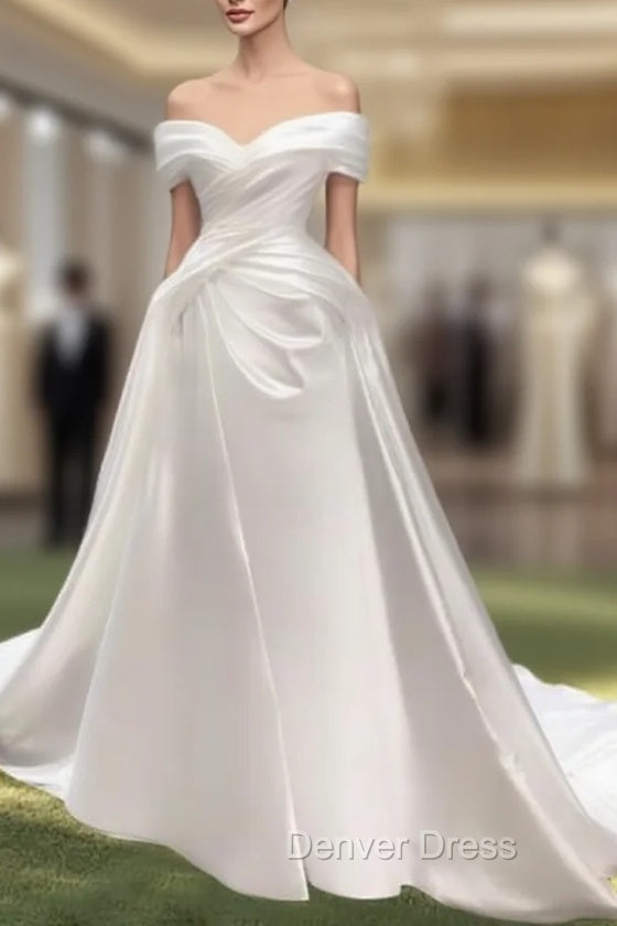 Mermaid Satin Off The Shoulder Wedding Dresses