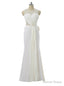 Mermaid Scoop Chiffon Pearls Bow See Through Long Prom Dresses